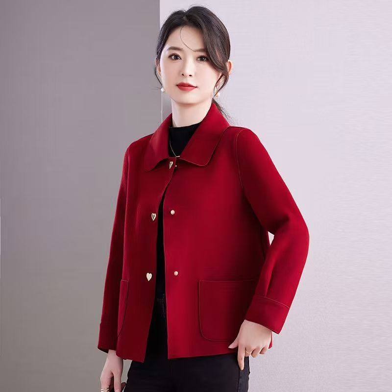 高级感双面羊绒大衣女中长款2026秋冬季新款小个子立领羊毛呢外套