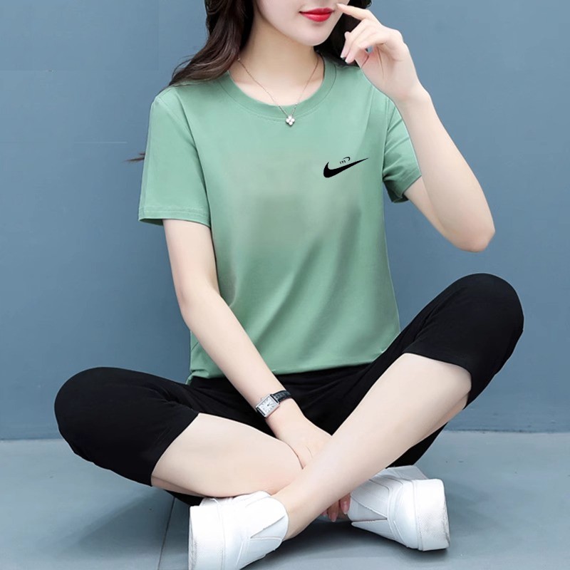 纯棉运动套装女款2025新款舒适洋气百搭妈妈装时尚休闲薄款空调衣
