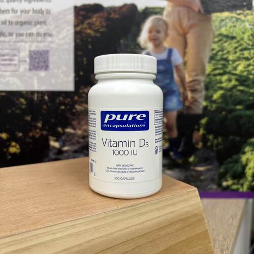 Pure维生素D3胶囊1000IU250粒 加拿大