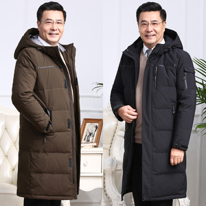 加厚长款过膝中老年羽绒服男中年爸爸冬装外套加大码爷爷冬季大衣