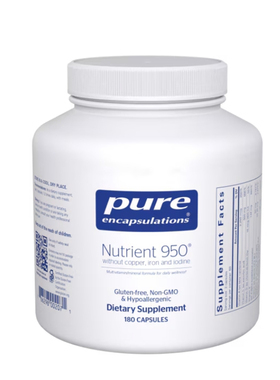 pure营养素950无铜、铁和碘Nutrient 950 180粒日常营养补充直邮