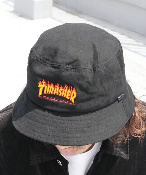 【海神清仓】正品 thrasher日版火焰小人基础弯檐渔夫帽