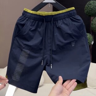 短裤男夏季2026年新款速干欧洲站潮牌沙滩裤潮流休闲工装格子中裤