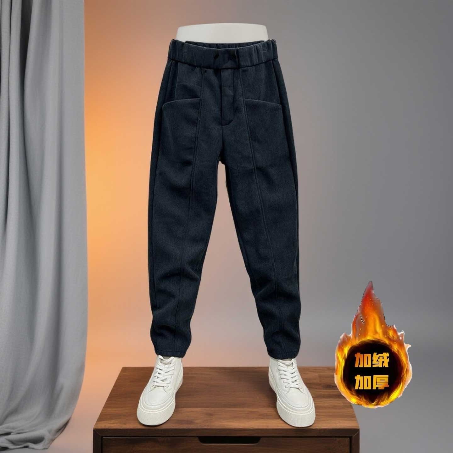 裤子男秋冬款加绒加厚宽松型条绒小脚休闲裤潮流痞帅灯芯绒哈伦裤,男装,休闲裤,淘宝优惠券,粉丝福利购,淘宝优惠卷