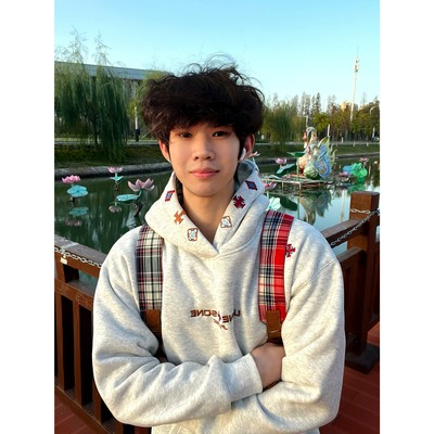 免费试穿~字母刺绣帽衫卫衣男款