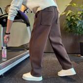 痞帅 宽松加绒男裤 男款 直筒运动裤 裤 潮牌卫裤 新款 休闲裤 冬季 子春季