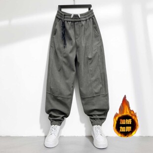 青年哈伦裤 灯芯绒休闲裤 加绒潮牌痞帅束脚卫裤 2025秋冬新款 男 男士