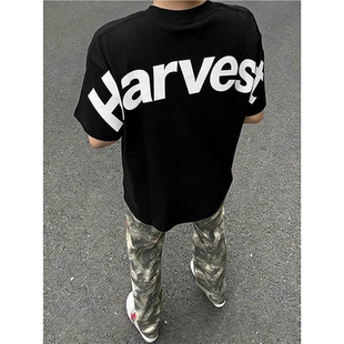 高街情侣装 夏季 字母发泡短袖 2026新款 宽松青少年上衣 t恤男款 美式