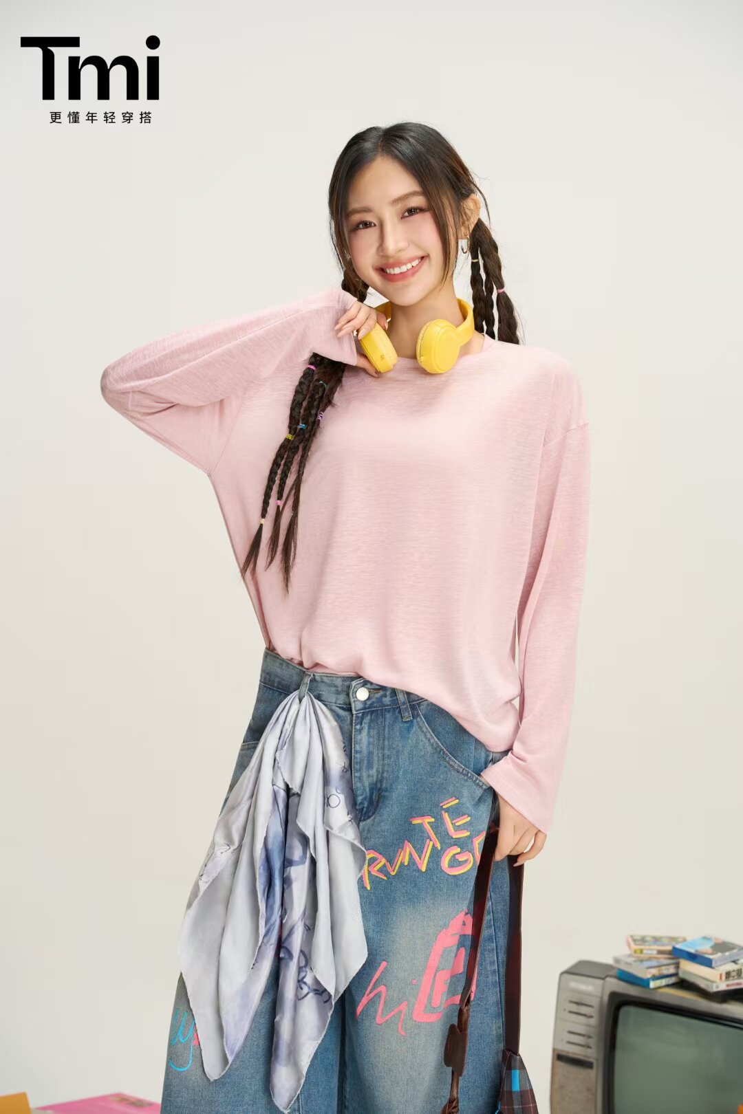 浩扬2673女圆领套头罩衫宽松长袖T恤夏季新薄款天丝防晒上衣图片