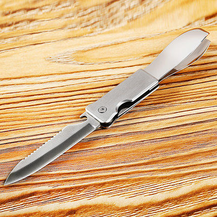 老爹 多功能折叠猪毛夹子 拔毛器 不锈钢鱼鳞刨 水果刀 开瓶器