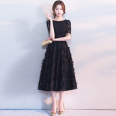 黑色晚礼服女2026新款 高端轻奢宴会气质平时可穿高级感显瘦主持裙