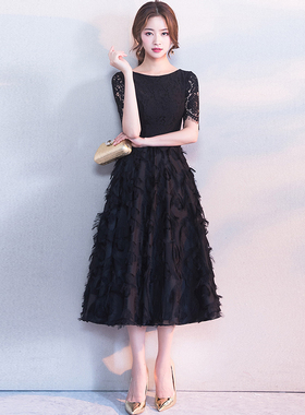 黑色晚礼服女2026新款高端轻奢宴会气质平时可穿高级感显瘦主持裙