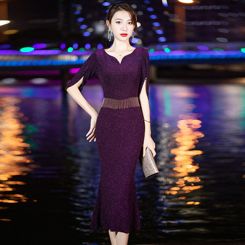 小晚礼服2021新款轻奢妈妈装鱼尾