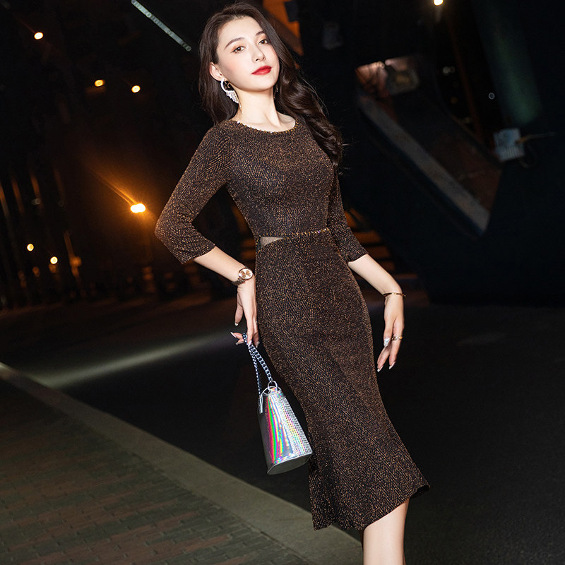 小晚礼服女2023新款平时可穿轻奢小众高端高级感聚会气质主持人裙