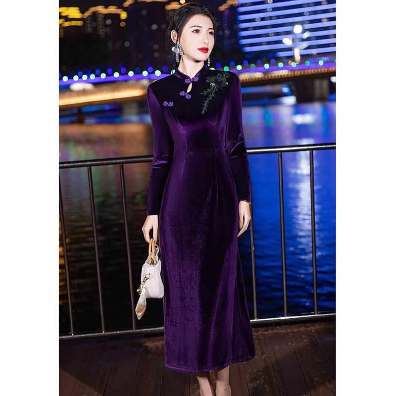 珍彤中式立领旗袍妈妈装