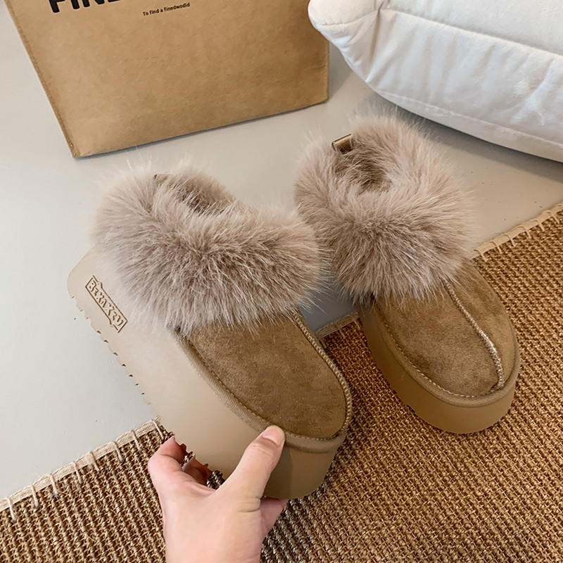 冬季女款加绒保暖厚底雪地靴