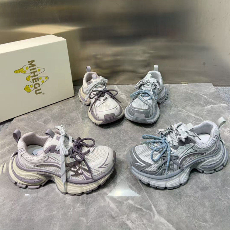 欧货5cm厚底拼色老爹鞋2026春季新款小个子增高百搭休闲运动鞋禾