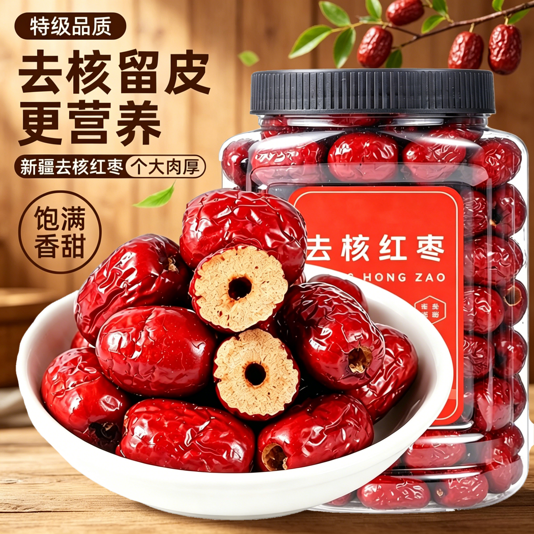 新疆若羌无核红枣500g特级灰枣去核即食煲汤粥大枣子蜜饯果干零食