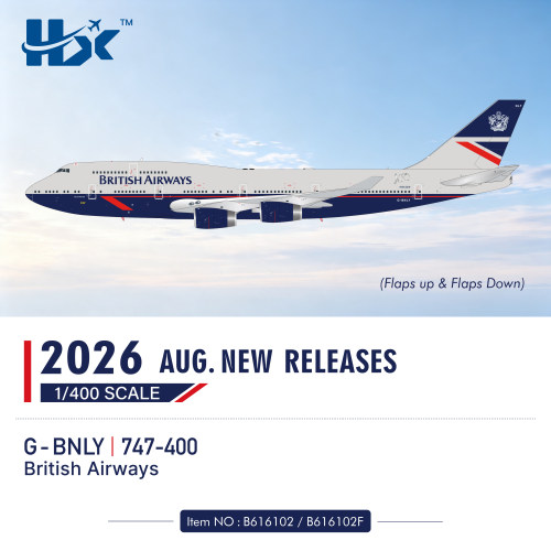 新品预HX Model英国航空波音747-400飞机模型1:400合金收藏精密