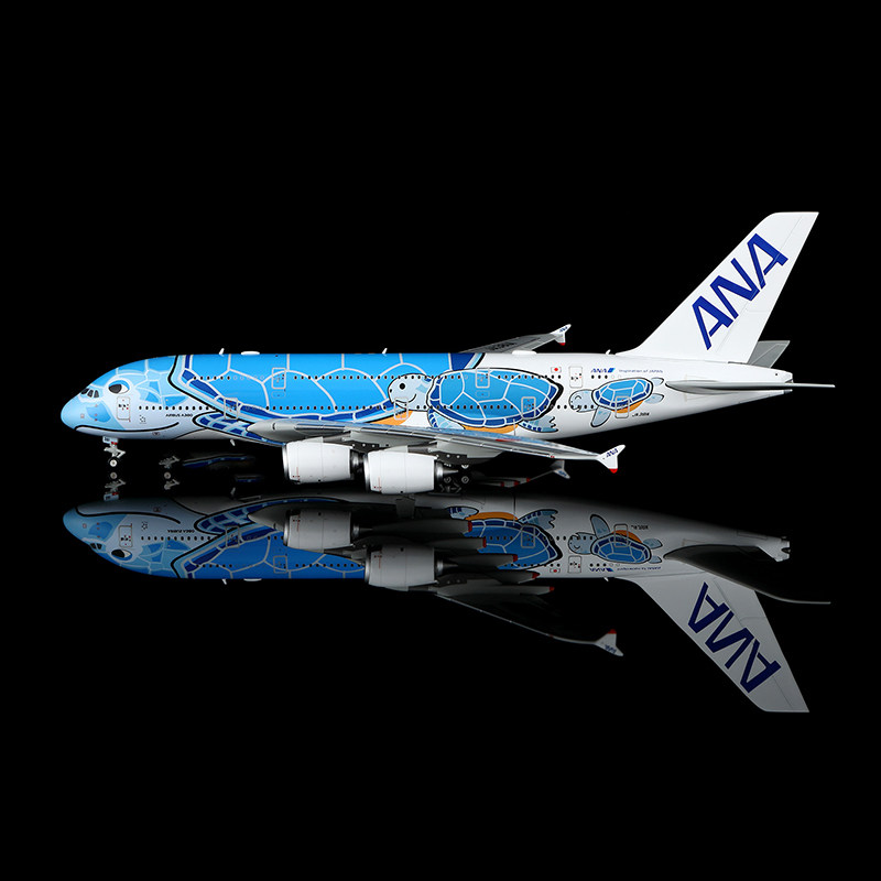 HX Model全日空空客A380飞机模型橙蓝海龟彩绘合金收藏摆件1:400