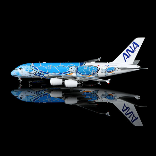 HX Model全日空空客A380飞机模型橙蓝海龟彩绘合金收藏摆件1:400