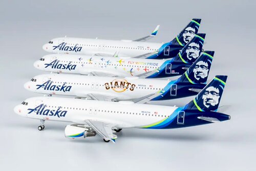 NG Model阿拉斯加航空空客A320-200 飞机模型1:400合金收藏摆件