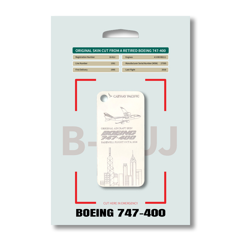 国泰航空波音747-400飞机原始蒙皮钥匙扣航空纪念品挂饰香港B-HUJ-封面