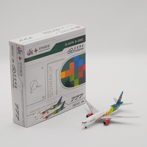 JC Wings中州航空波音777-200LRF飞机模型1:400云途物流合金收藏