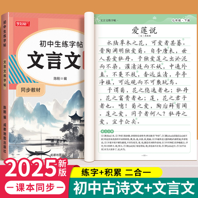 初中生必背古诗文言文同步字帖