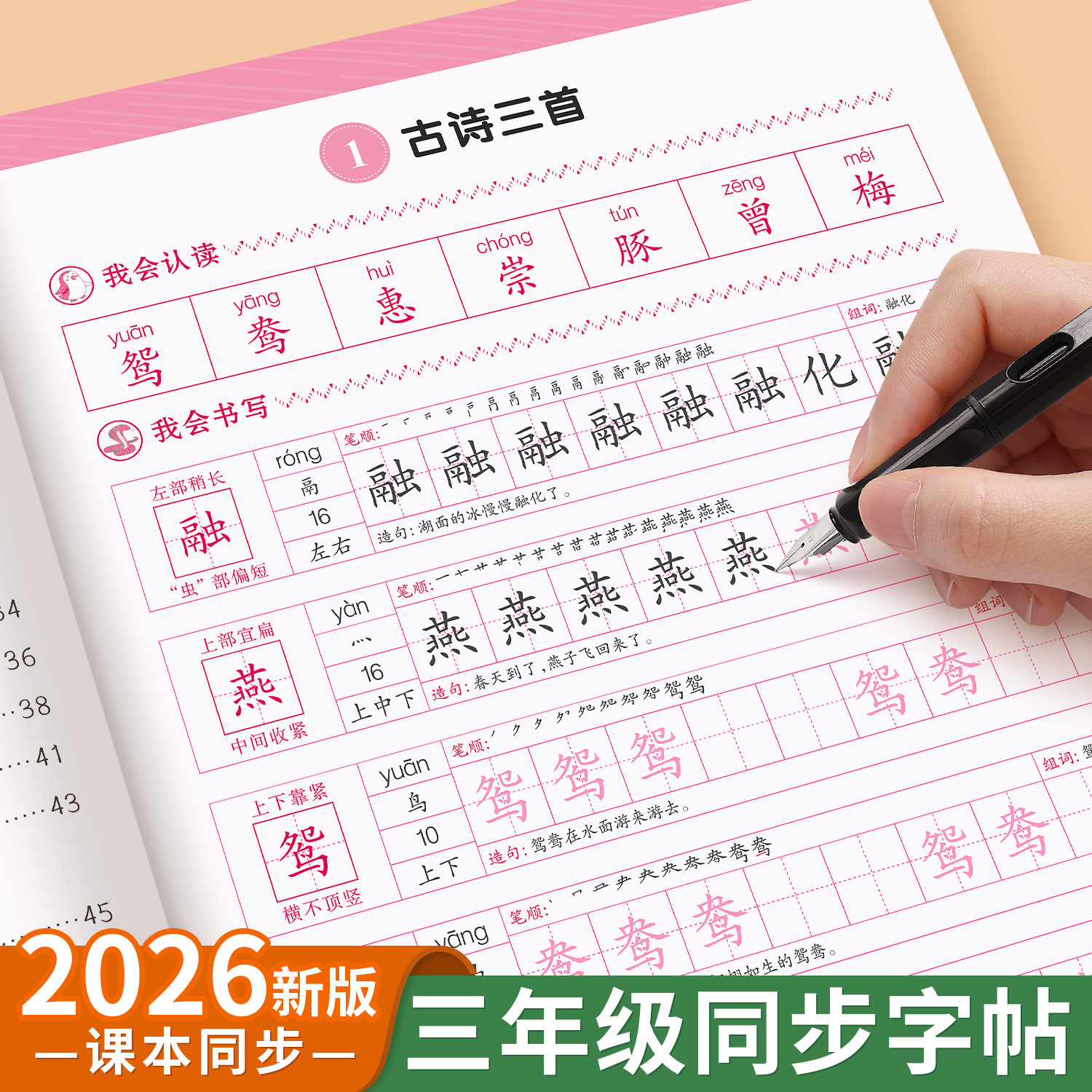 三年级上册下册练字帖人教版课本同步练字帖小学生专用字帖每日一练笔画笔顺生字描红本教材同步专用字帖钢笔字硬笔书法楷书字帖,书籍/杂志/报纸,练字本/练字板,淘宝优惠券,粉丝福利购,淘宝优惠卷