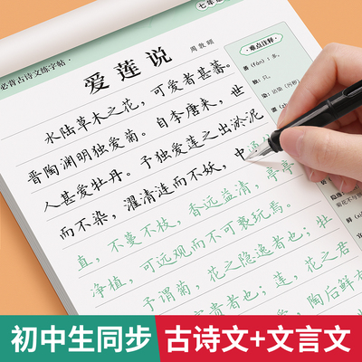 初中生必背古诗文文言文练字帖