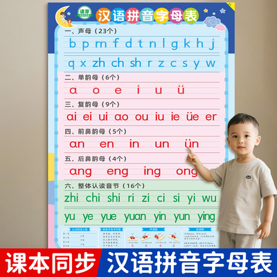 26个汉语拼音字母表一年级墙贴