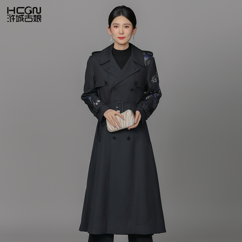 中国风绵羊毛宽松舒适百搭女风衣