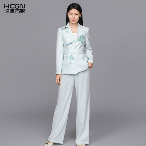秋季醋酸舒适淡雅气质女西服套装