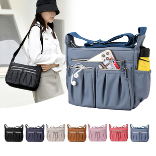 包包女2023新款 大容量多层单肩包尼龙布简约休闲轻便斜挎包潮 时尚