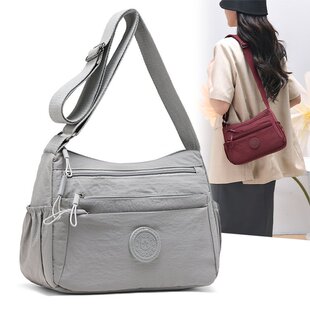 多层休闲轻便单肩斜挎包女士时尚简约百搭多隔层通勤中老年妈妈包