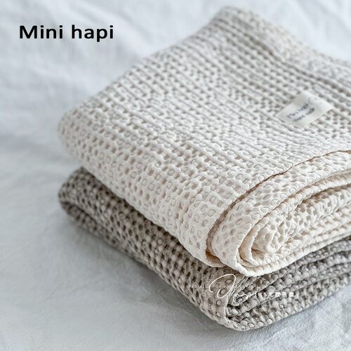 Minihapi婴儿华夫格盖毯超柔软
