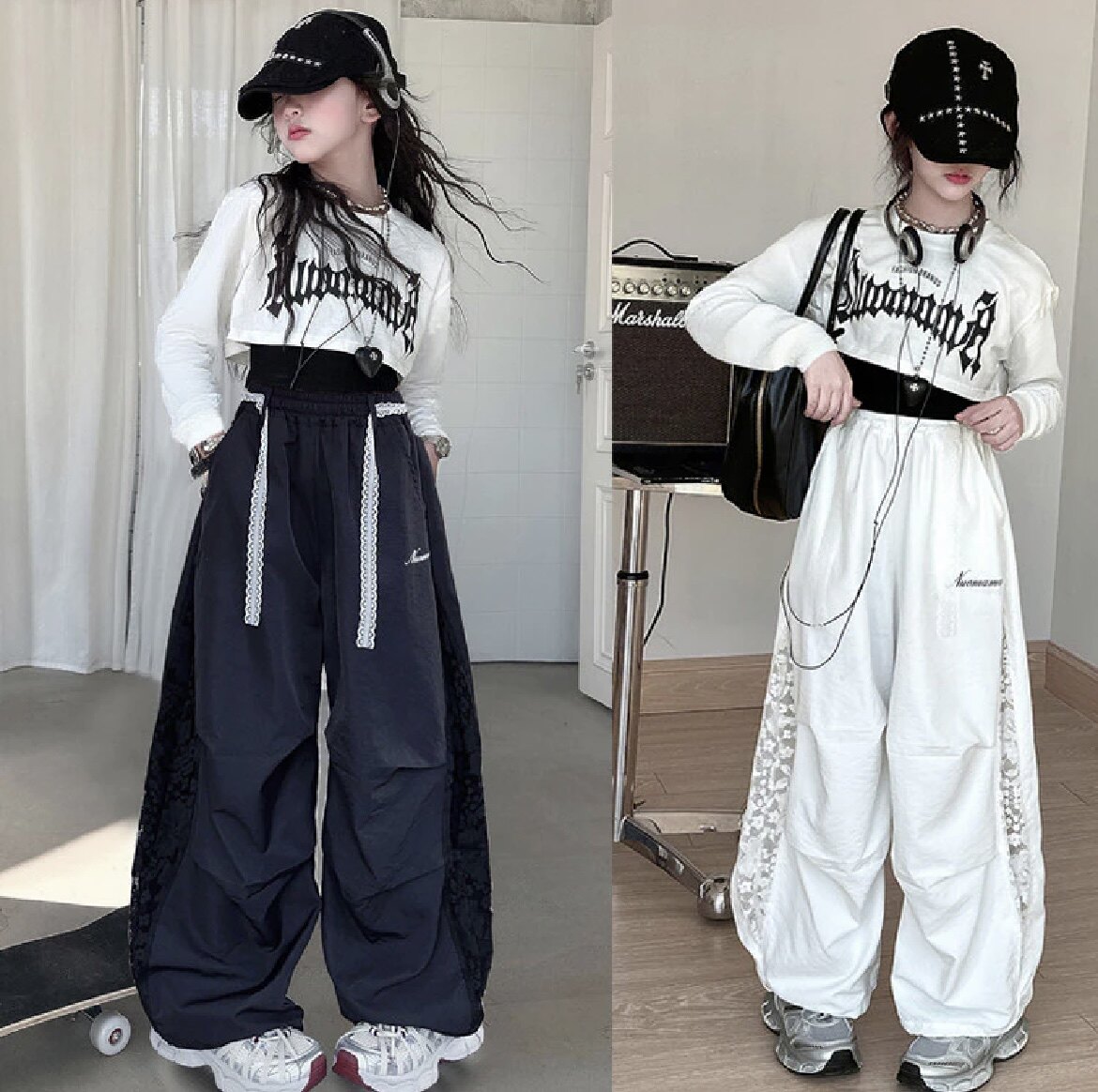 女童爵士舞裤子秋季新款儿童街舞裤少儿hiphop潮酷女孩工装裤套装