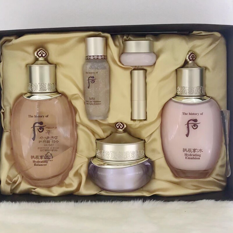 后拱辰享水沄清透6件套309ml+2g保湿补水滋润爽肤水乳液面霜唇膏