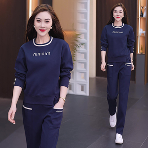 休闲运动服套装女2024春季新款时髦洋气个性宽松显瘦阔腿裤两件套