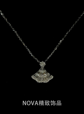 新款公主的裙摆项链女千金贵气高级百搭锁骨链送女友闺蜜生日礼物