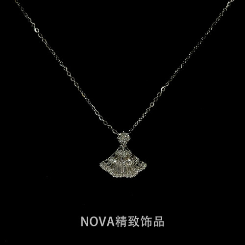 新款公主的裙摆项链女千金贵气高级百搭锁骨链送女友闺蜜生日礼物