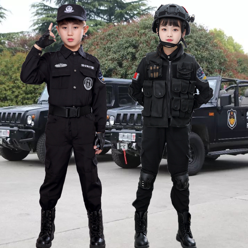 特警衣服儿童警装备全套警察服装军人男童吃鸡套装特种兵小孩春装