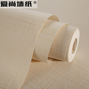 壁纸 家装 现代简约纯色仿墙布素色书房墙纸麻布纹卧室客厅 无纺布