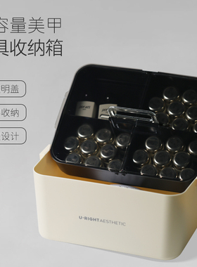 美甲黄色工具箱双层大容量整理箱子美甲专用化妆品收纳盒2025新款