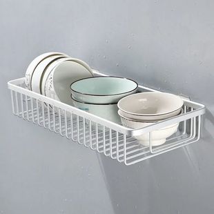 厨房吸壁免打孔沥水碗碟盘子收纳架墙上多功能家用小型置物架壁挂