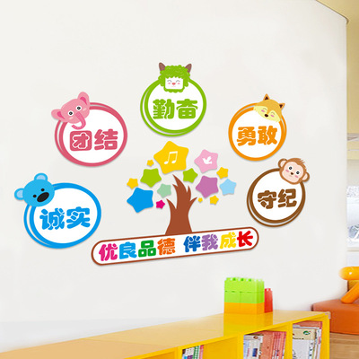 标语墙面小学幼儿园布置文化读书角教室贴纸背景墙贴画阅读区班级