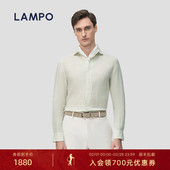 衬衫 全麻温莎领舒适亲肤衬衣 蓝豹男士 长袖 亚麻 LAMPO