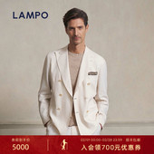 25春夏新品 LAMPO 蓝豹男士 休闲西服进口毛麻商务百搭西装 外套