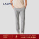 LAMPO 松紧可调节 蓝豹春夏舒适耐磨直筒浅灰商务休闲裤